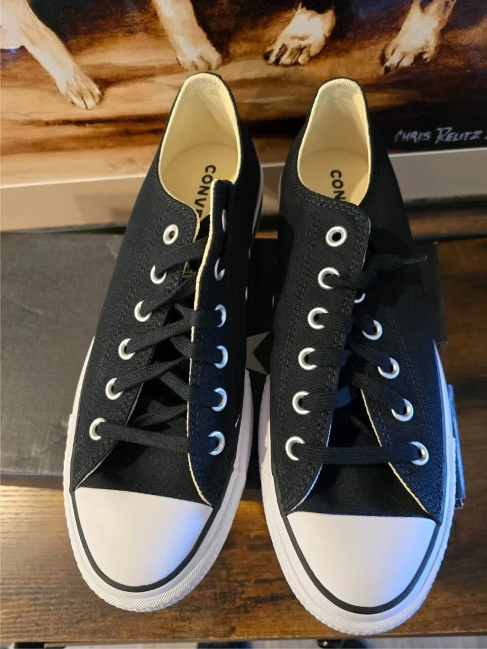 Converse Chuck Taylor All Star Lift Ox Black White Platform W 7.5 560250C NEW - Picture 4 of 9